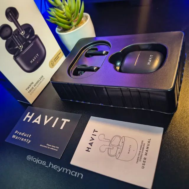 Fone Bluetooth Havit TW976 Preto TWS Sem Fio com Case e Microfone  - Foto 3