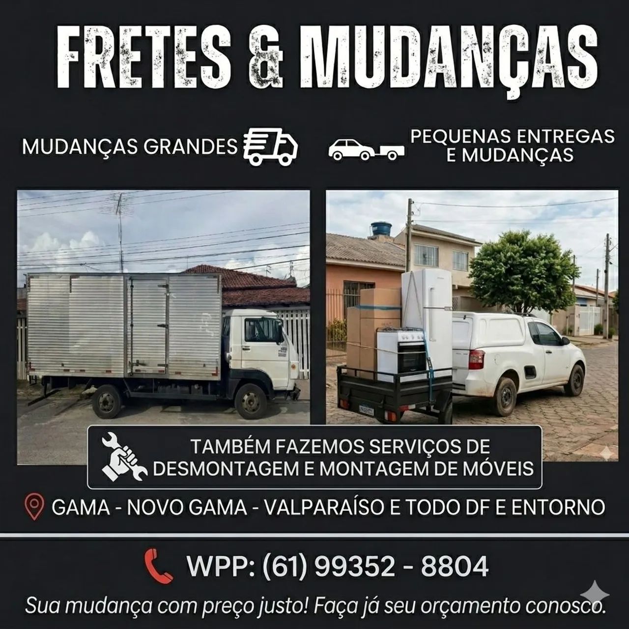 Frete pequeno no gama e entorno 