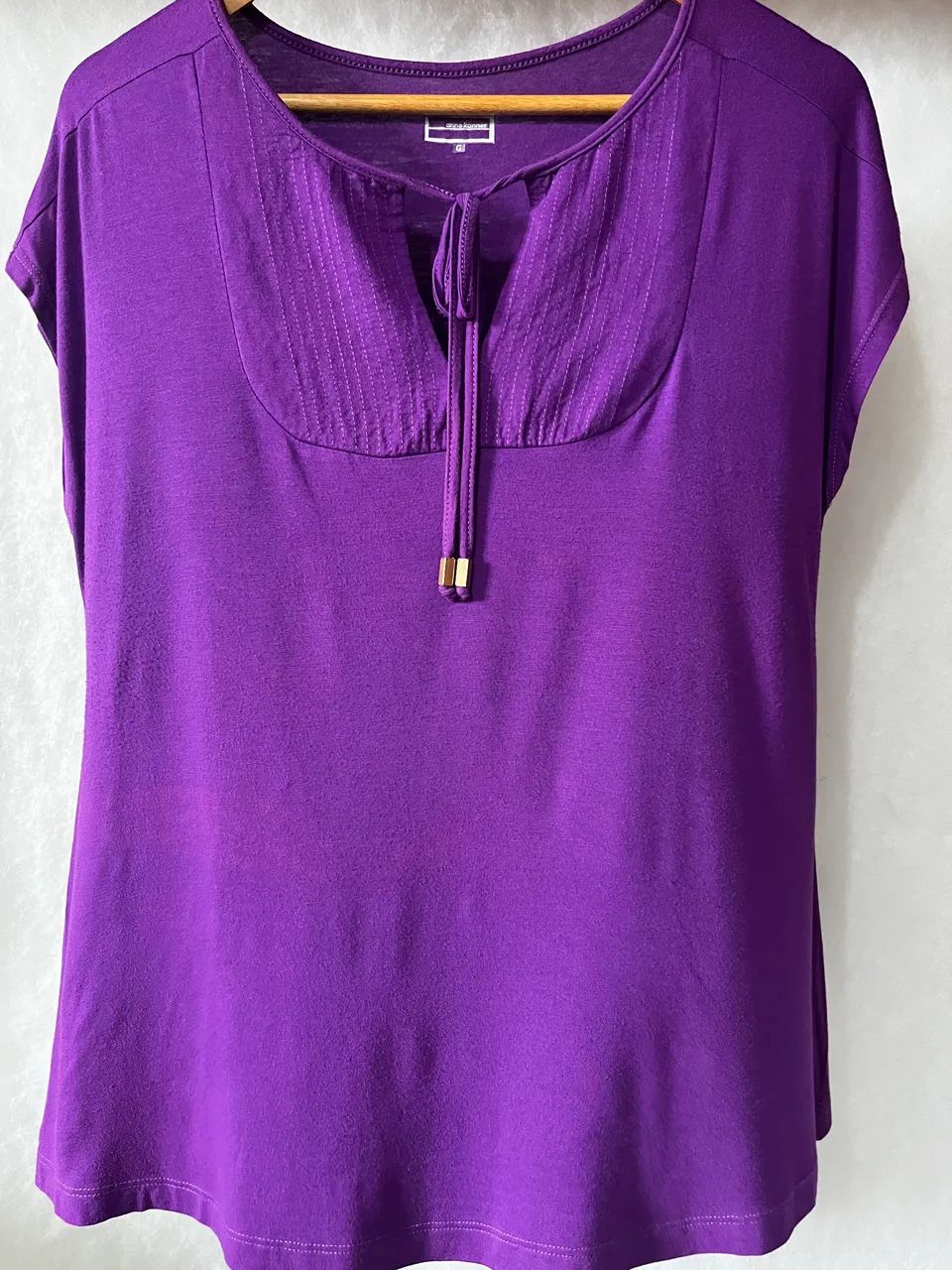 Blusa Roxa Usada Manchada Plus Size Moda Feminina  - Foto 3