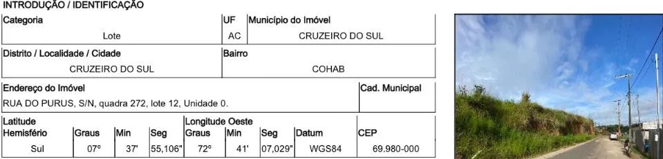 Terreno em CRUZEIRO DO SUL - AC - Foto 2