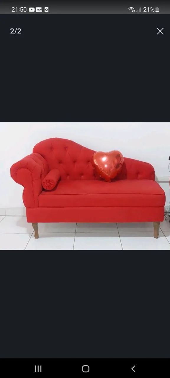 Sofá Divã vermelho  - Foto 2