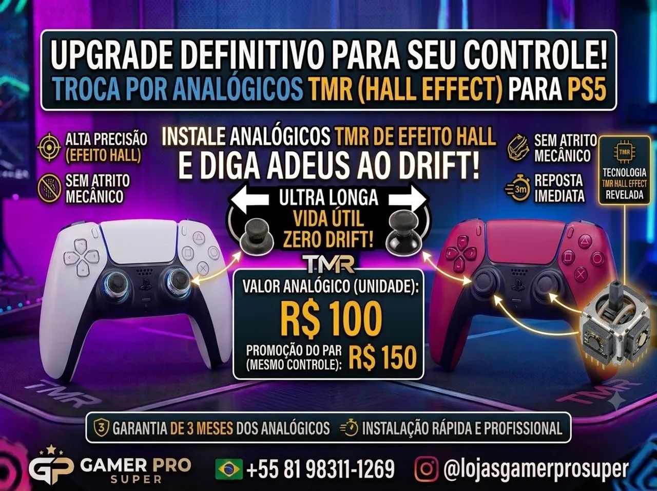 Analógico Magnético PS5 Hall Effect TMR