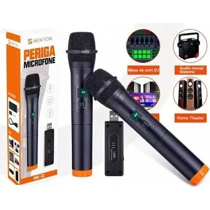 Microfone sem fio de alto alcance  top com adaptador 