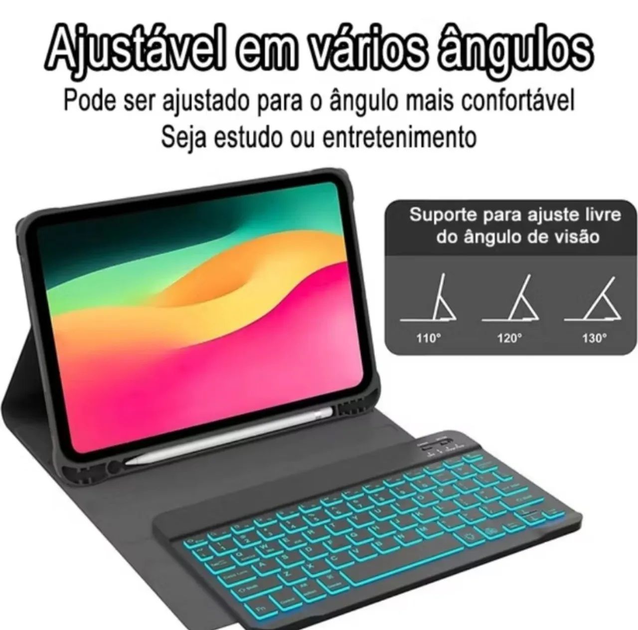 Capa com mouse e teclado para Galaxy tab S6 lite - Foto 5