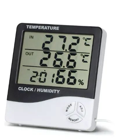 Termo-higrômetro Umidade Relógio Temperatura Sensor Externo - Foto 3