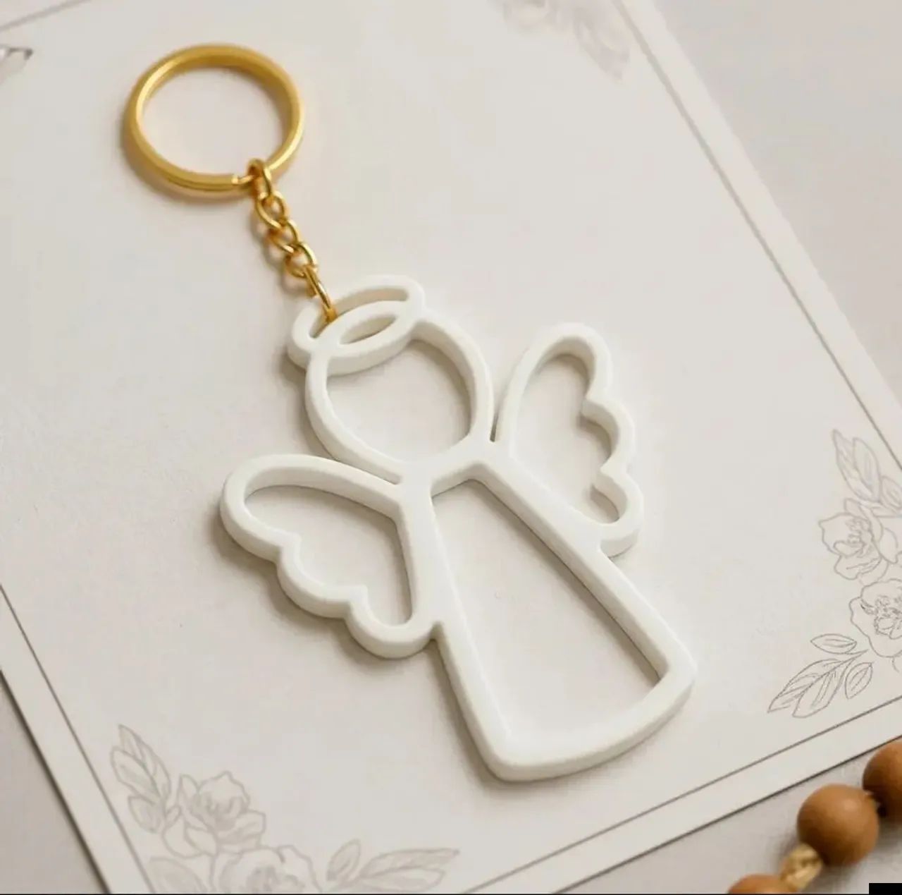 Card com chaveiro anjinho batizado primeira eucaristia  - Foto 3