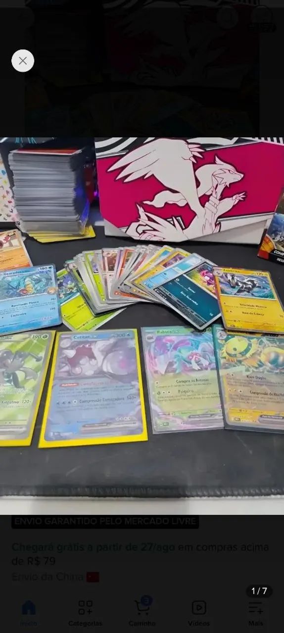 Lote de 100 Cartas Pokémon + 2 Ultra rara - Foto 2