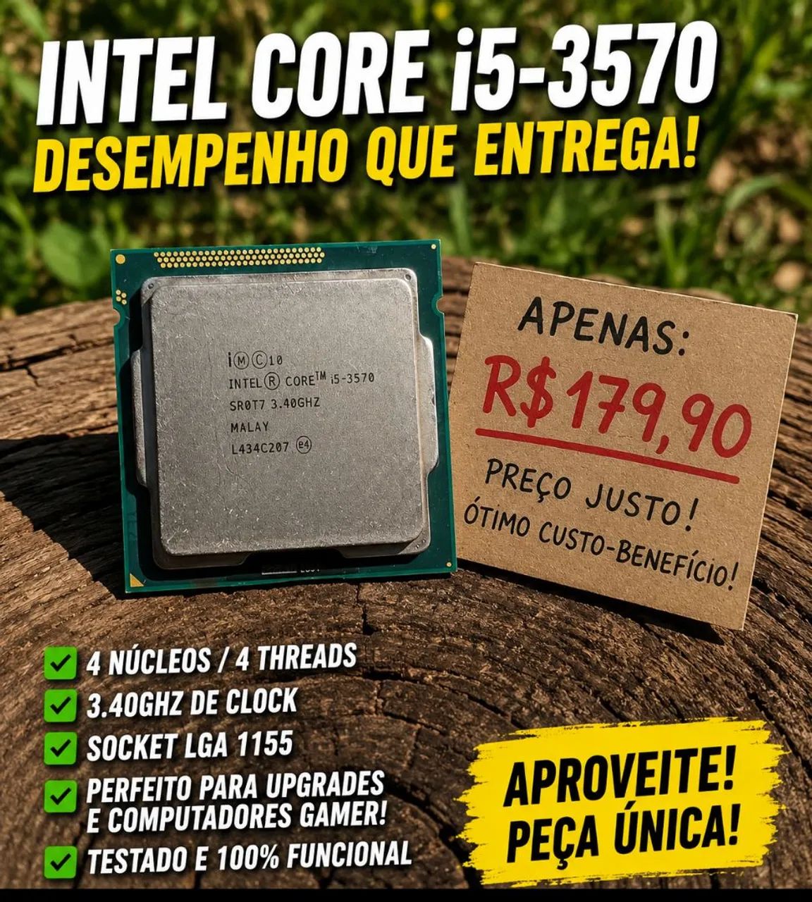 INTEL CORE i5-3570 | 3.40GHz | LGA1155 | TESTADO E FUNCIONANDO