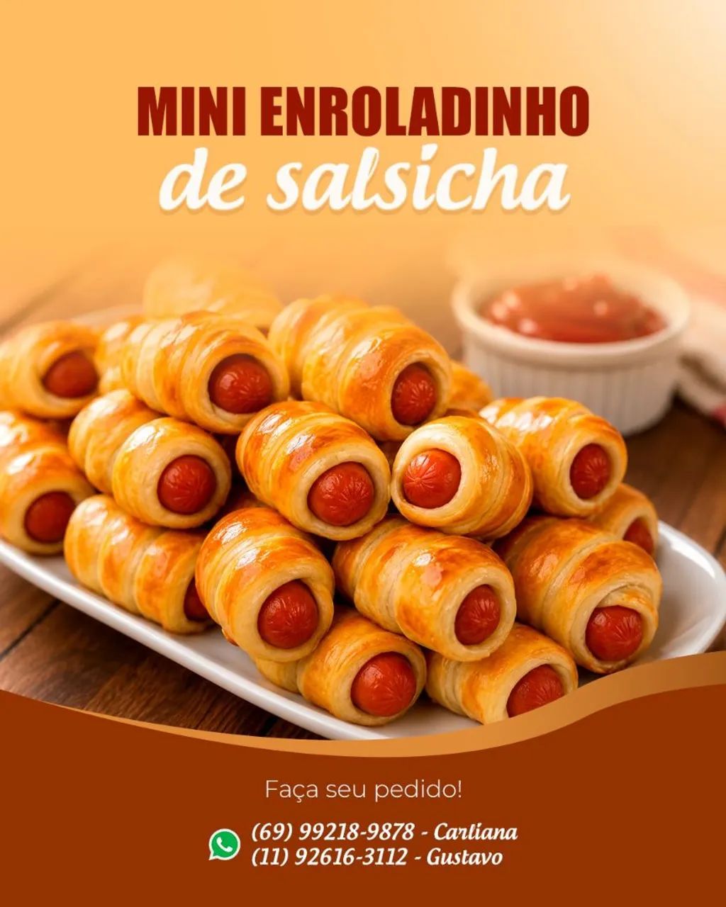 Enroladinho de Salsicha Assado 