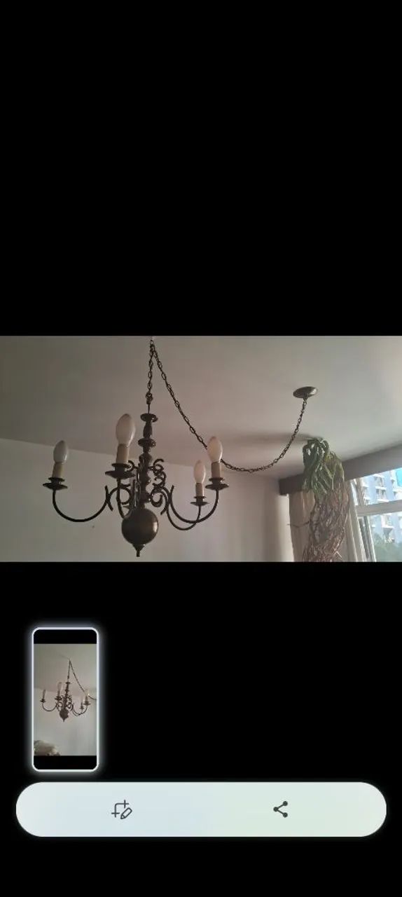 Lustre de 5 Braços belíssima peça  - Foto 4
