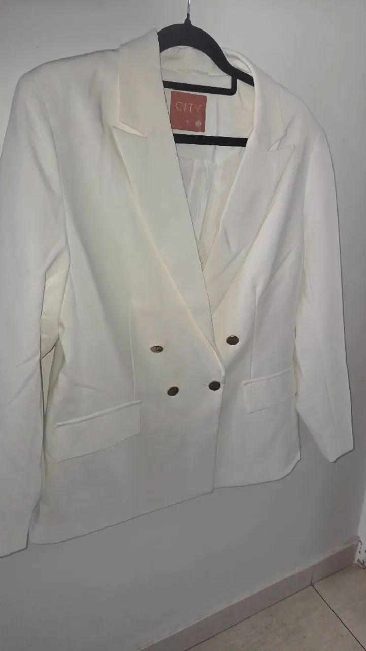 Blazer Alongado luxo off White G - Foto 2