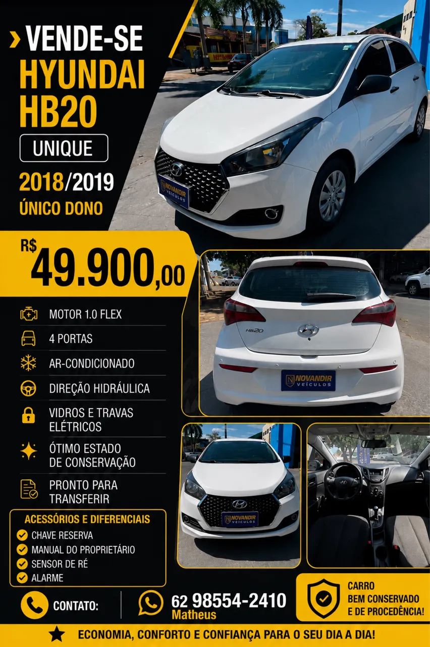 Hyundai Hb20 HB20 Unique 1.0 Flex 12V Mec. 2019