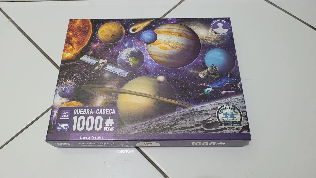 Quebra-cabeça 1000 peças viagem cósmica 62x45, COM BRINDE - Foto 2