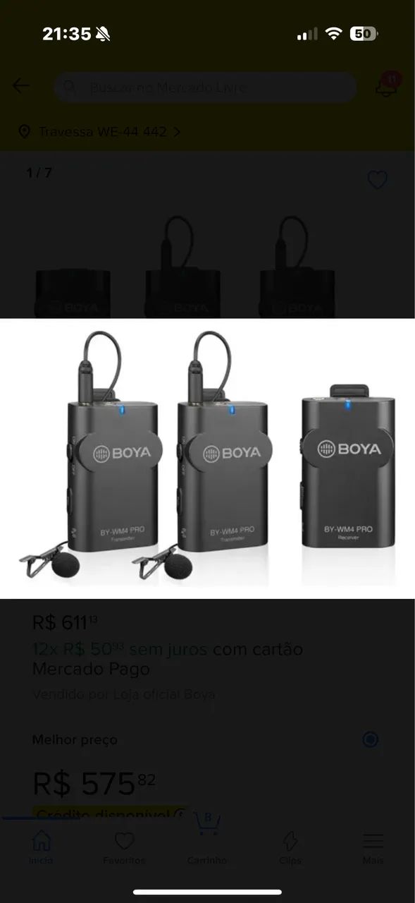 Microfone lapela sem fio