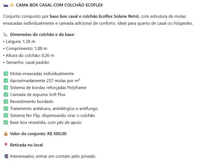 Cama de Casal com Colchão ECOFLEX - Foto 2