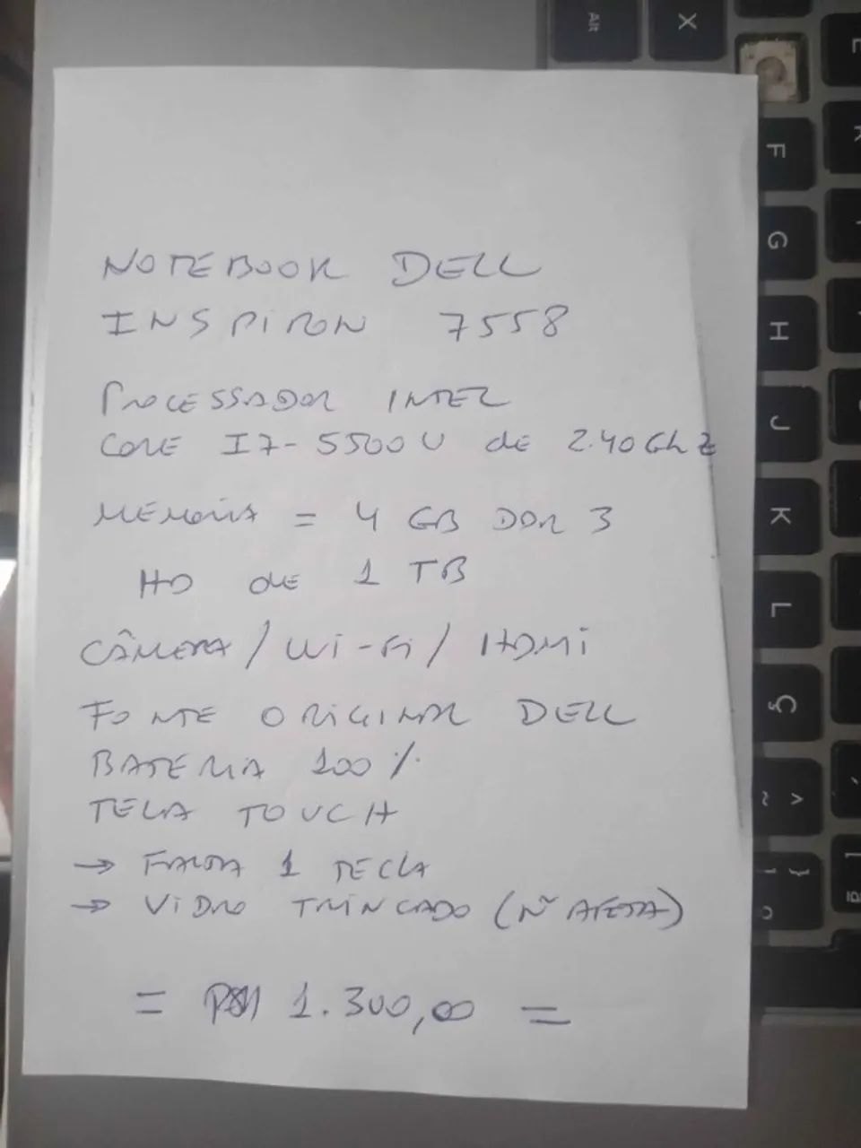 NOTEBOOK DELL 7558 - LER A DESCRIÇÃO - Foto 3