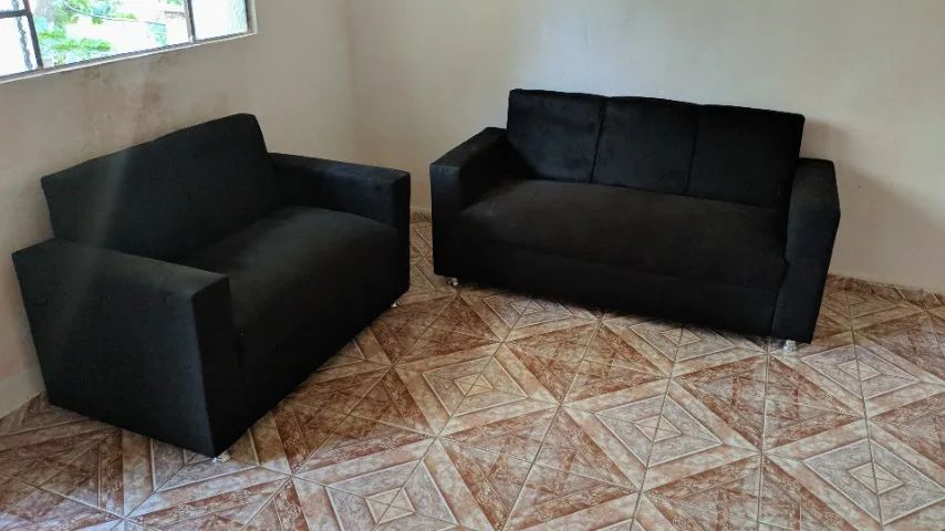 Sofá 2 e 3 assentos Suede D33 De alta qualidade Confortável Promoção - Foto 4
