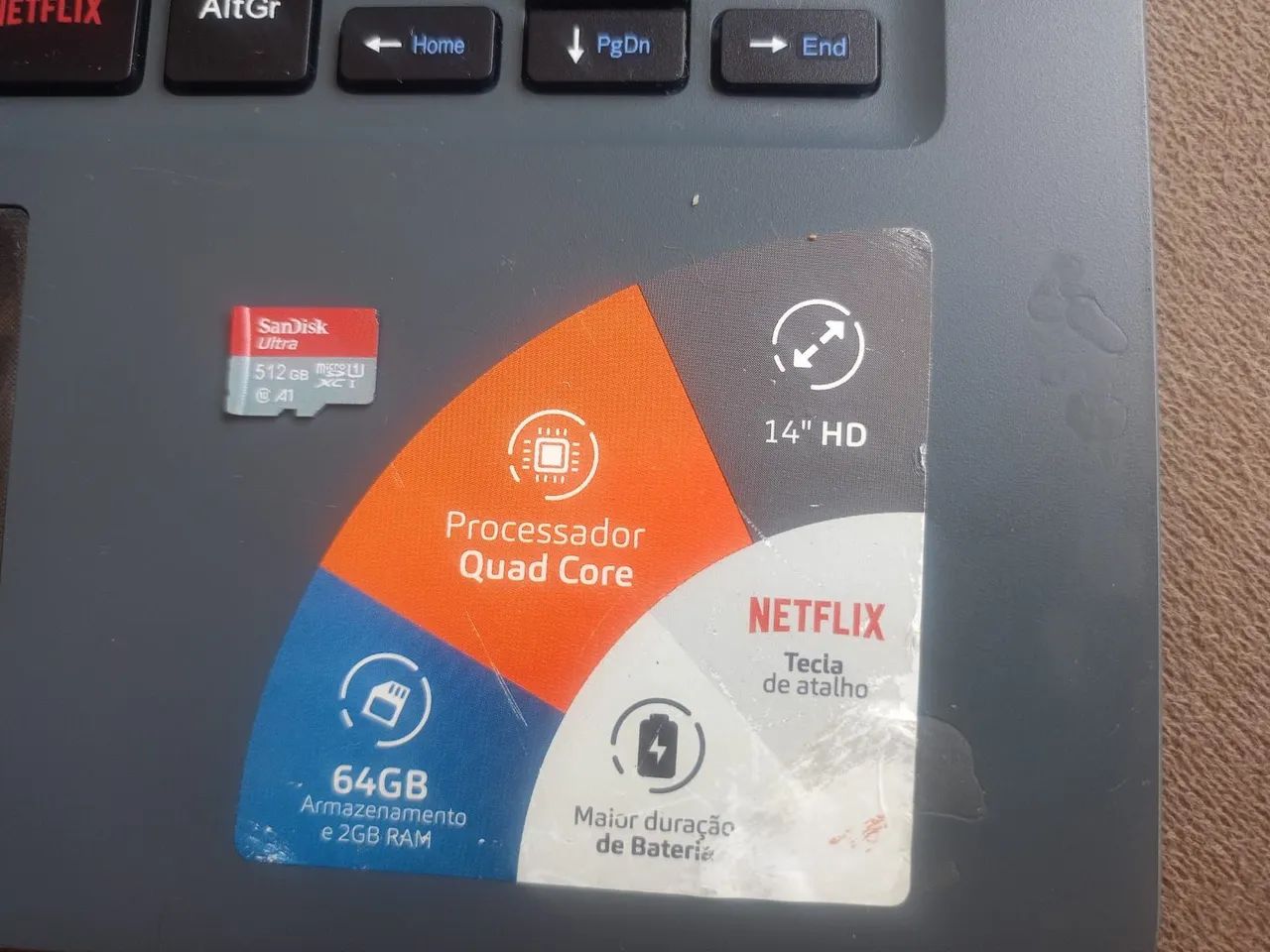 Notebook Multilaser 14" Slim - 576GB - Formatado Win 10 - Bateria Ótima - Foto 4