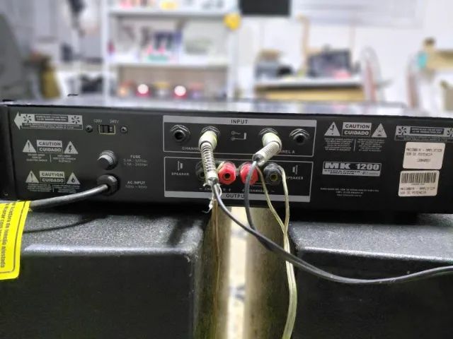 Kit 2 caixa de som e potência mark áudio mk1200 - Foto 3