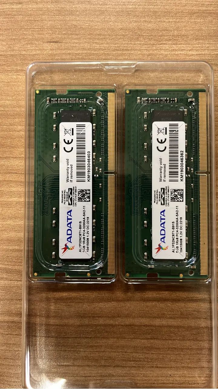 2 unidades Memória de Notebook ADATA 8GB DDR4 3200