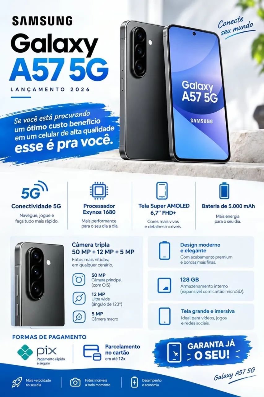 Galaxy A57 Cinza 128gb