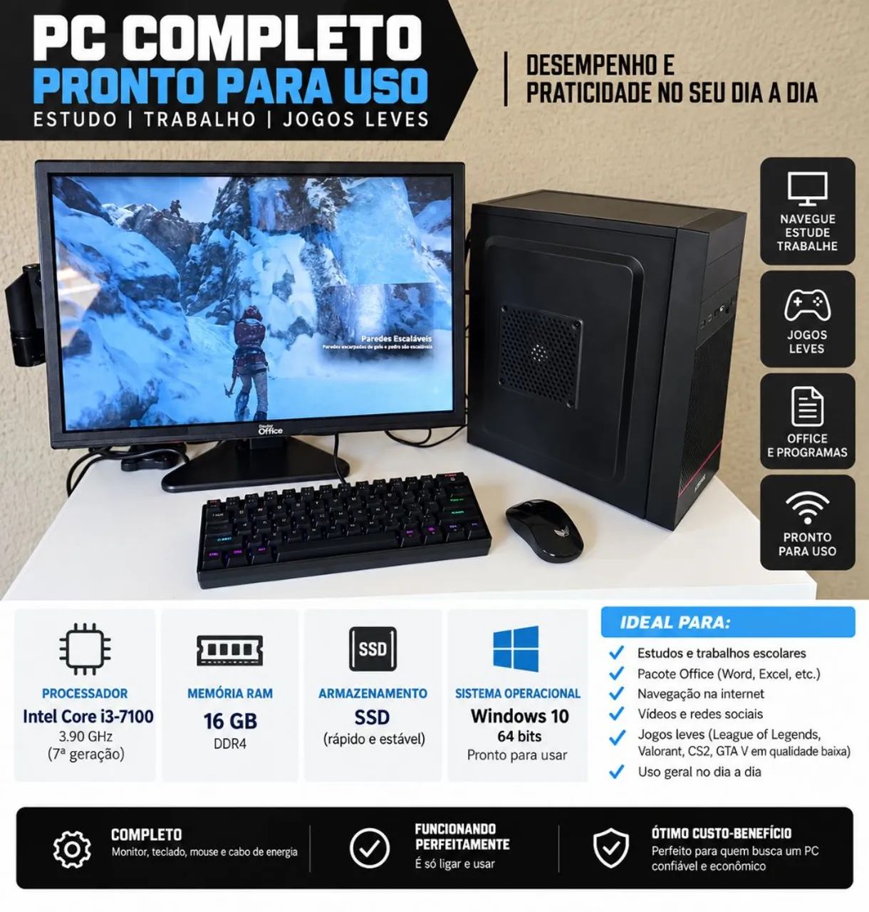 PC GAMER - ESTUDO / computador de escritório  - Foto 2