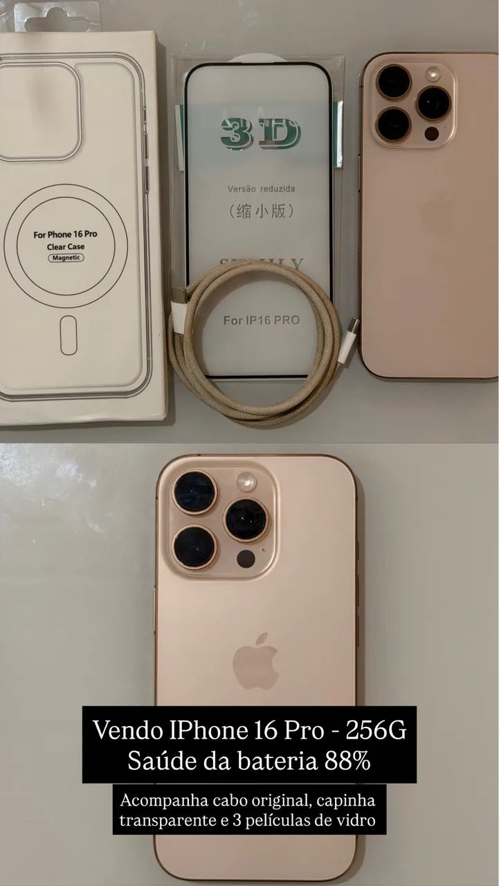 iPhone 16 Pro - 256g - Dourado 