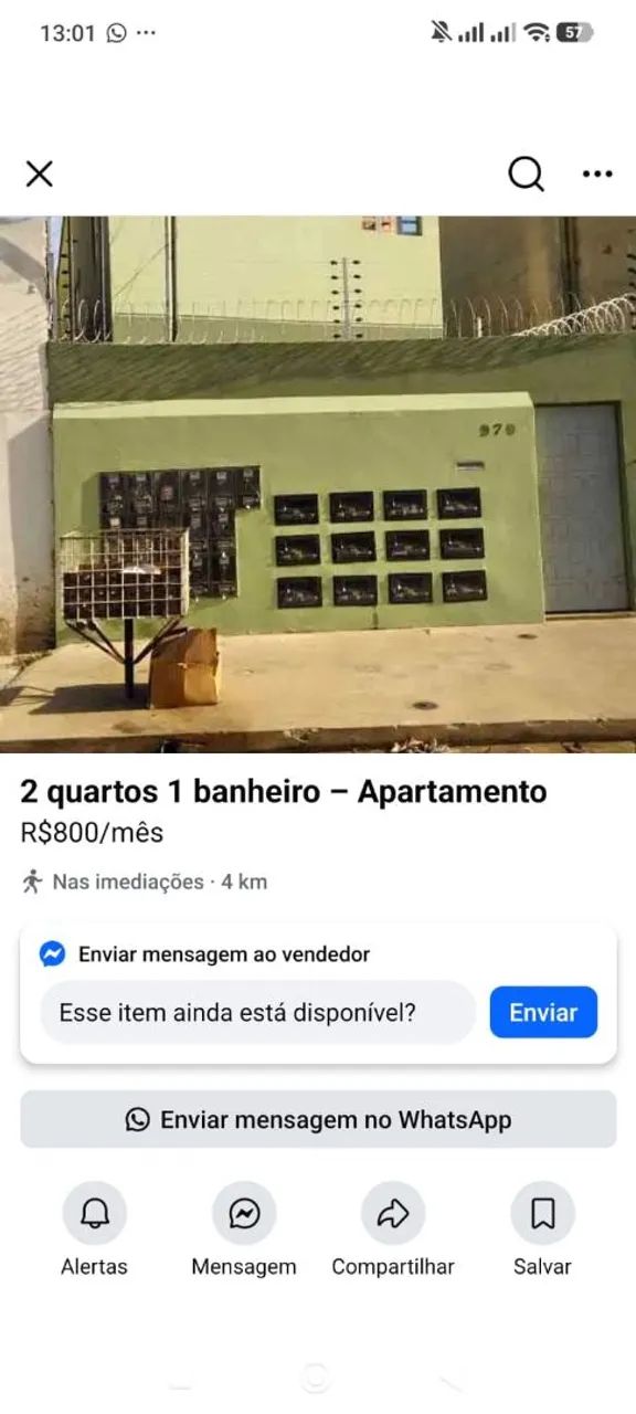 ALUGO: APARTAMENTO TIPO KITNET C/ 2 QUARTOS