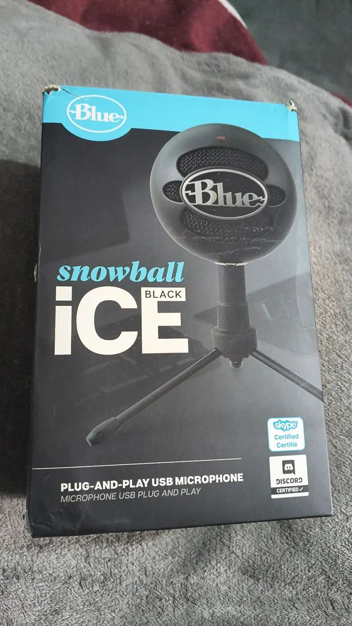 Microfone SnowBall Ice Black Completo na caixa