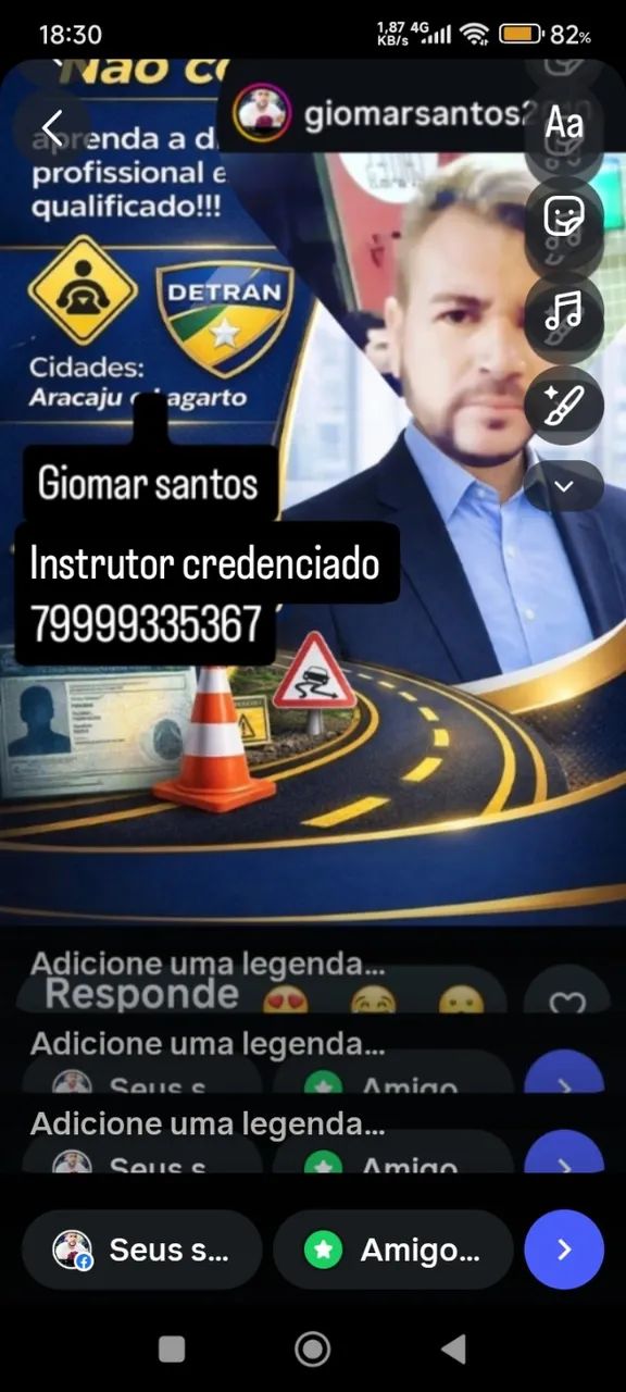Instrutor de trânsito do aula de carro e moto