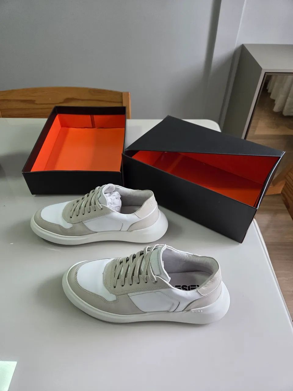 Tênis Rise Couro Off White Tam 41 - Foto 5