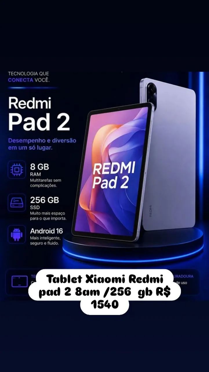 Tablet Xiaomi Redmi pad 2 8am /256  gb português 