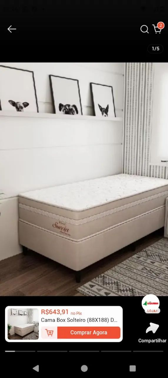 Cama box topázio de solteiro 