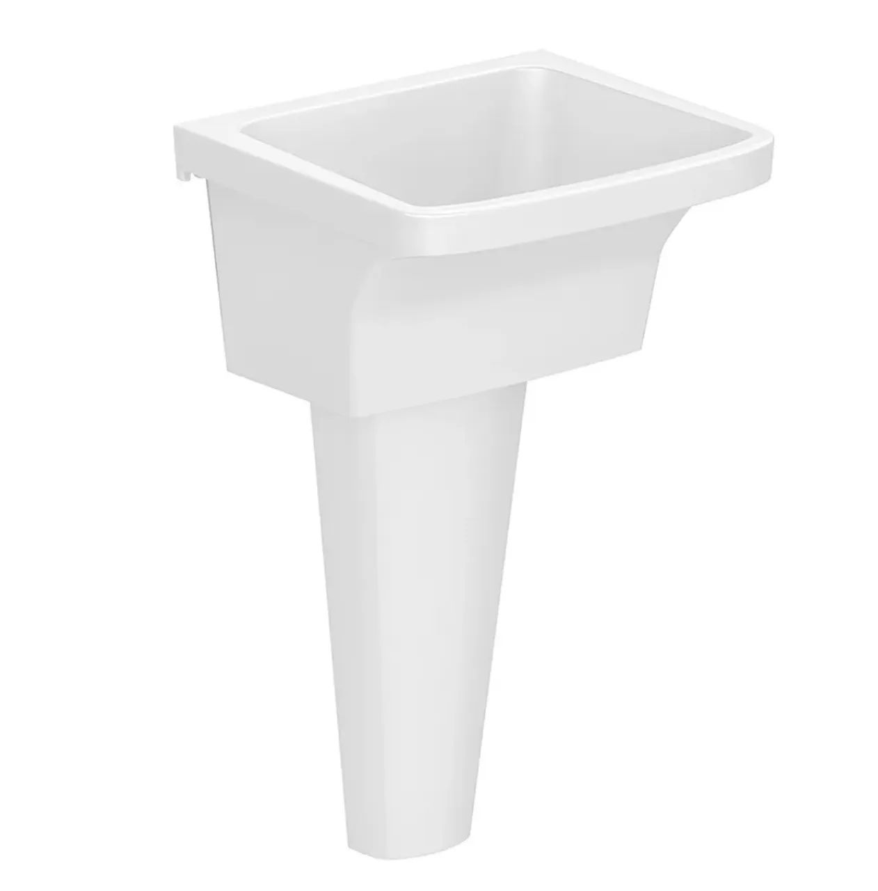 Incepa 31-Liter White Dishwashing Sink with Column