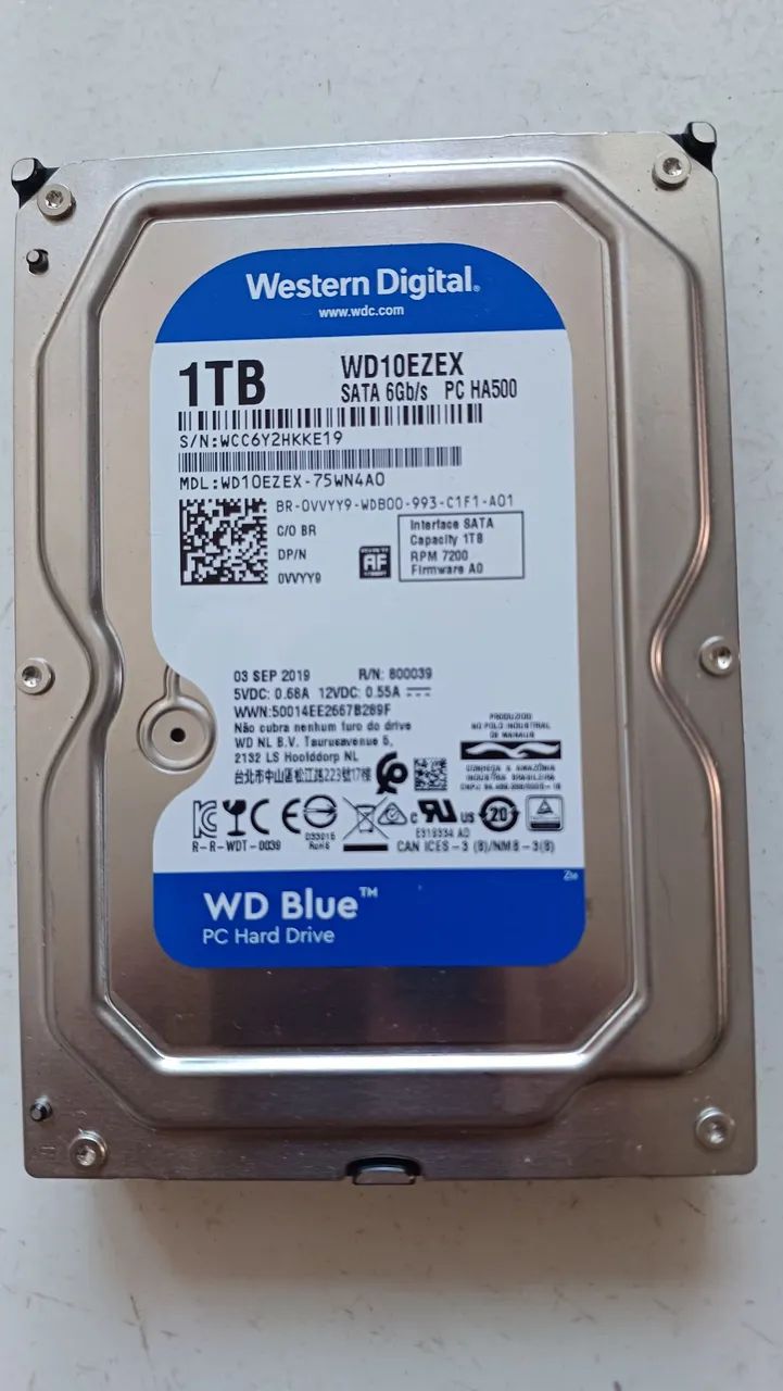 Hd wd 1tb ótimo para cftv dvr CPU 