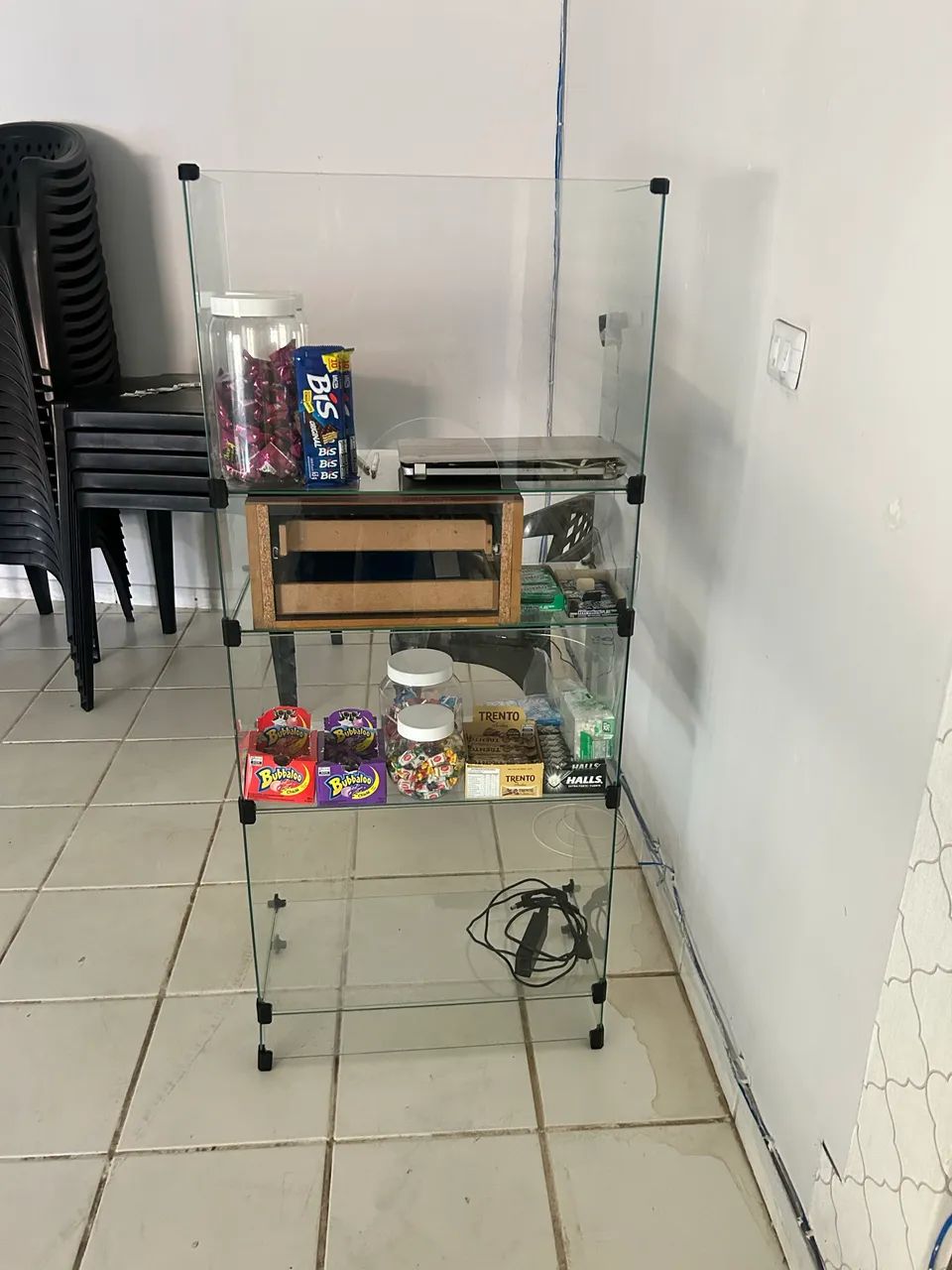 Balcão caixa de vidro 