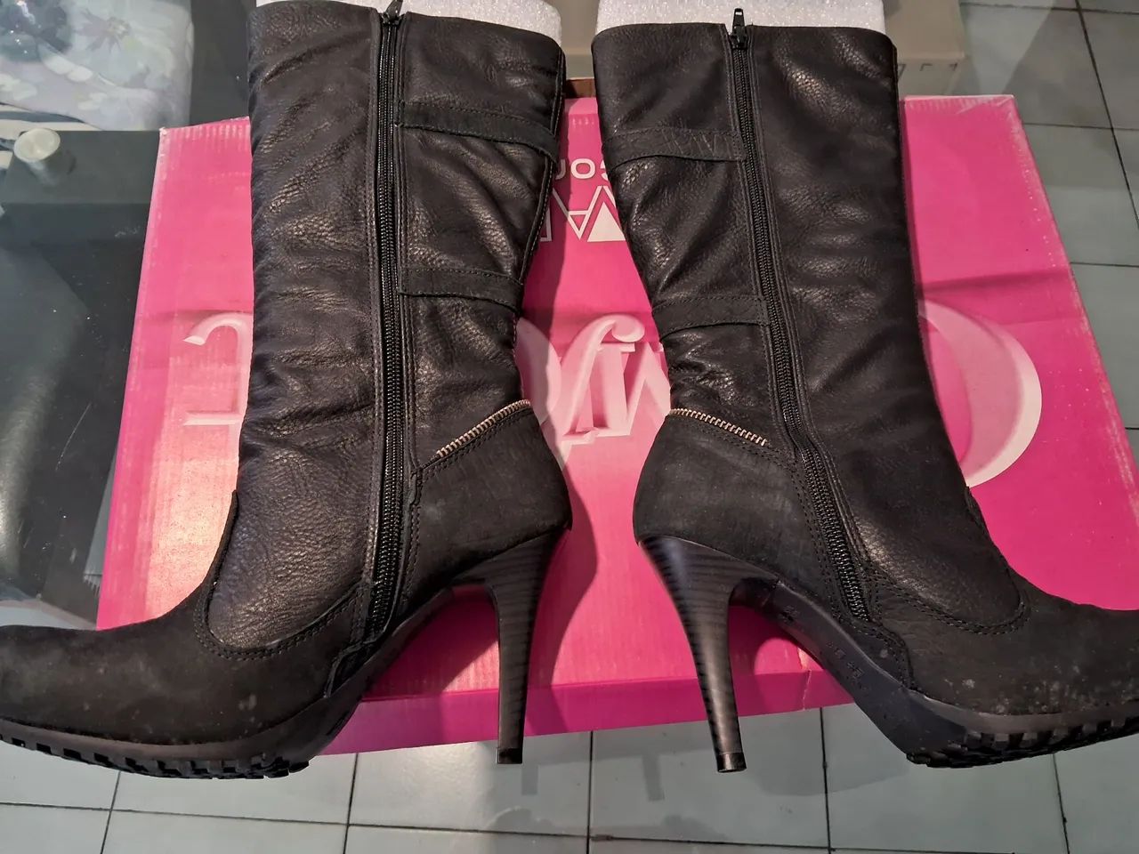 Bota cano longo Preta Ramarim 34 - Foto 3