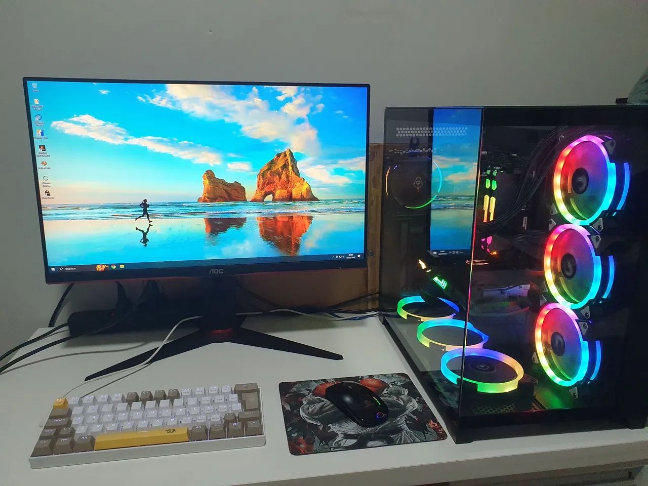 PC Gamer Intel Core i5 7500 3.40Ghz/ NVME 480GB/ Placa de Vídeo 3060 12GB/ Aceito Trocas