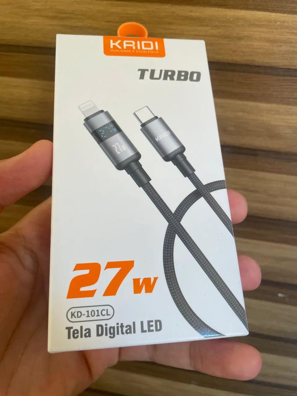 Cabo Lightning para USB-C KAIDI 27W Turbo com Display LED - Foto 3