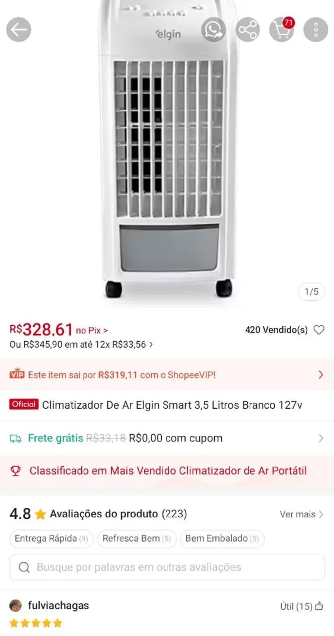 Climatizador de ar Elgin  - Foto 4