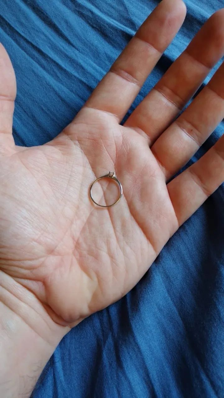 Anel ouro branco e brilhante - Foto 4