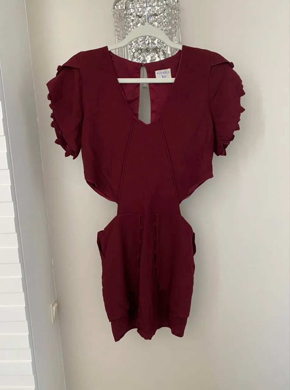 vestido pynablu bordo com fendas 36 - Foto 4