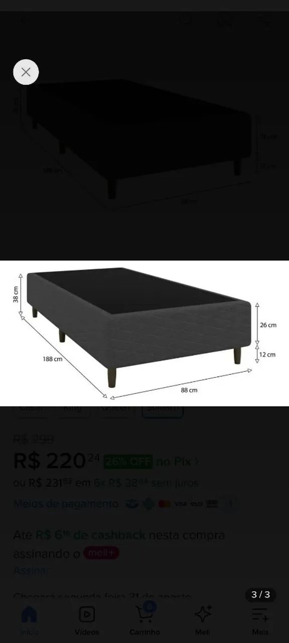 Box cama casal (colchão vai junto) - Foto 3