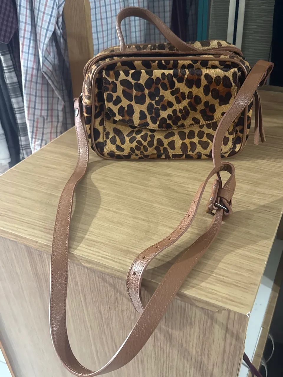 Bolsa couro animal print ombro  - Foto 2