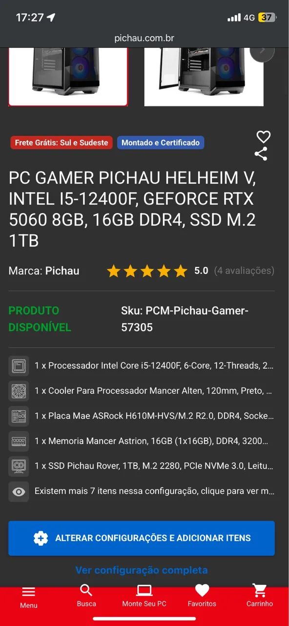 Pc Gamer 5060  1 tb Ssd  - Foto 2