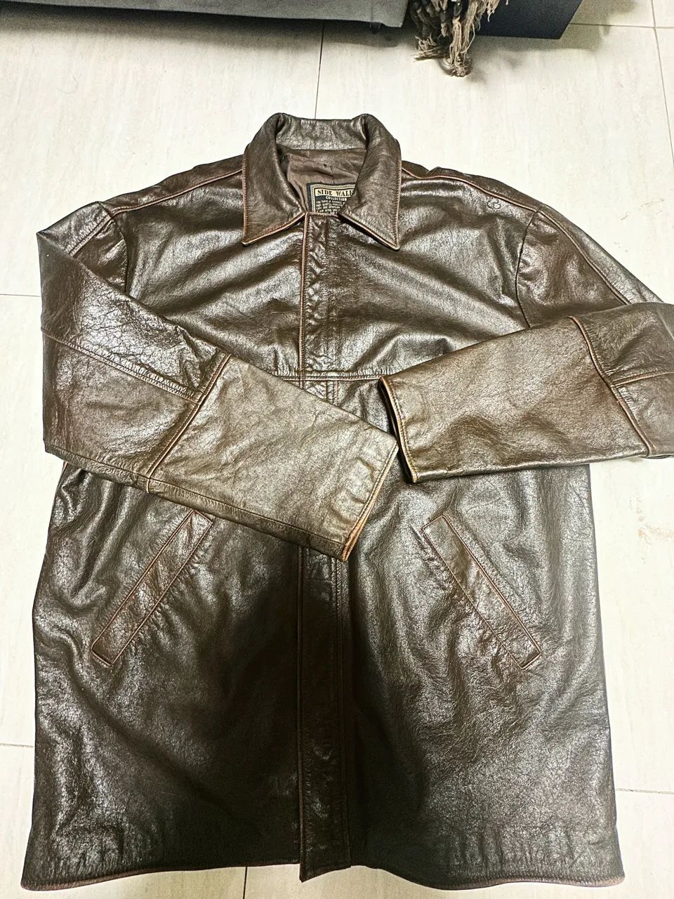 Jaqueta de couro side walk  collection couro marron   - Foto 3