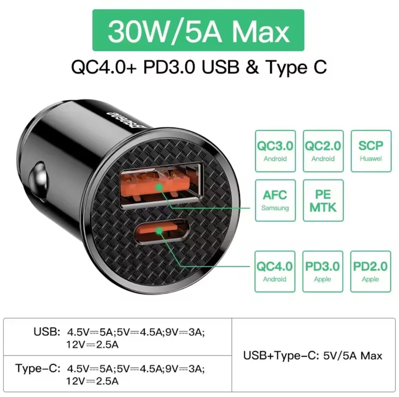 Carregador Veicular Baseus 30W Dual porta  - Foto 2