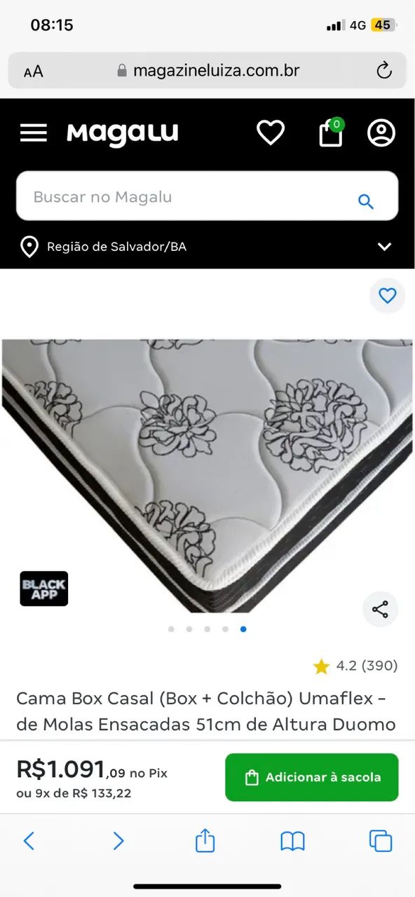 Cama box nova, sem uso 