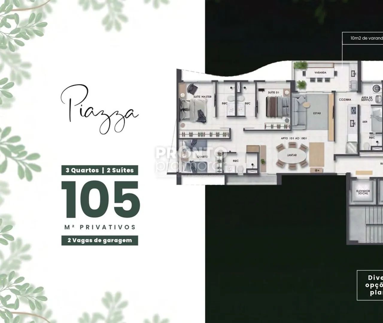 Apartamento com 3 quartos em Parnamirim