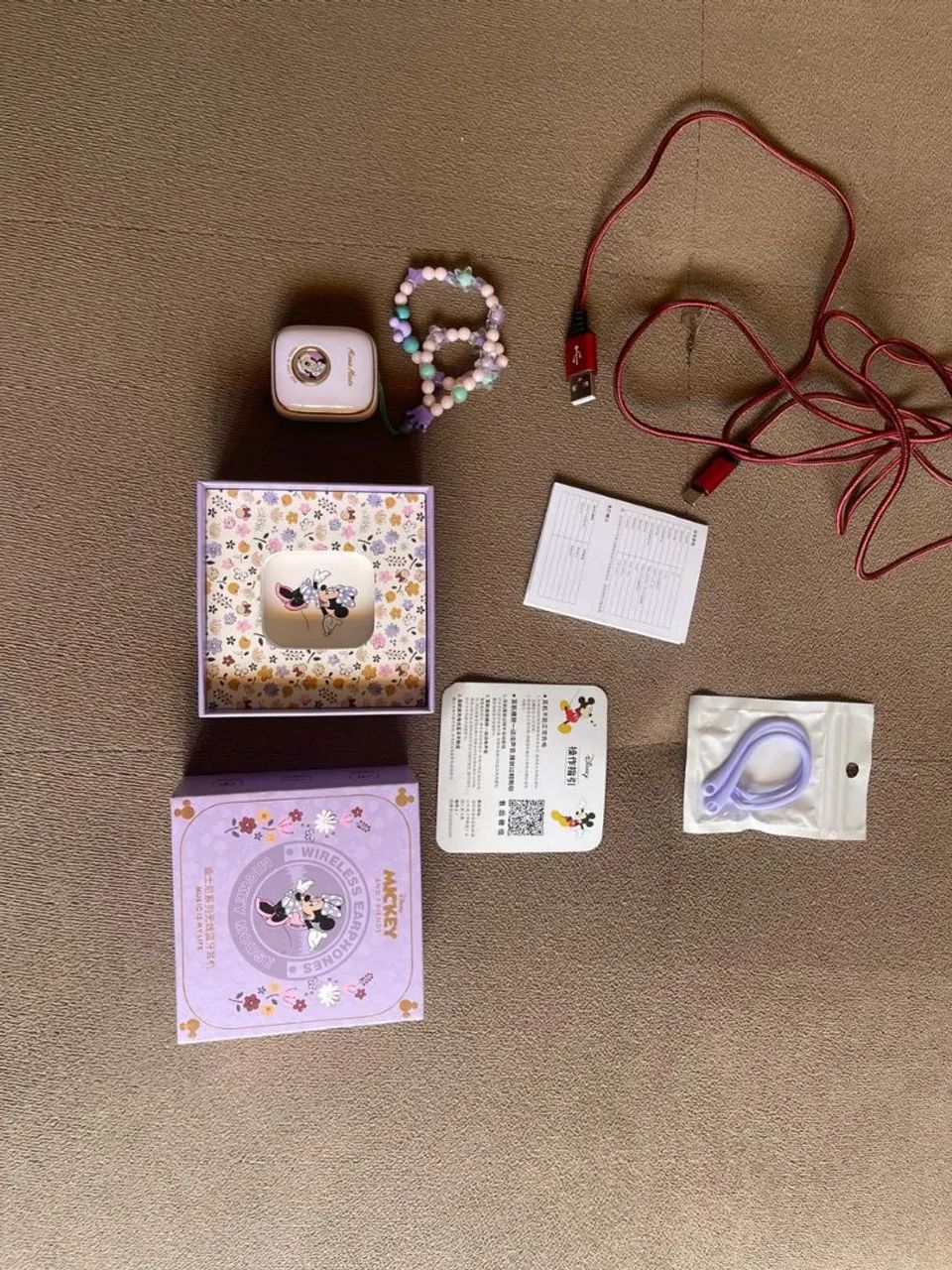 Fone bluetooth wireless Minnie Q7 Disney Shangai China - Fones de